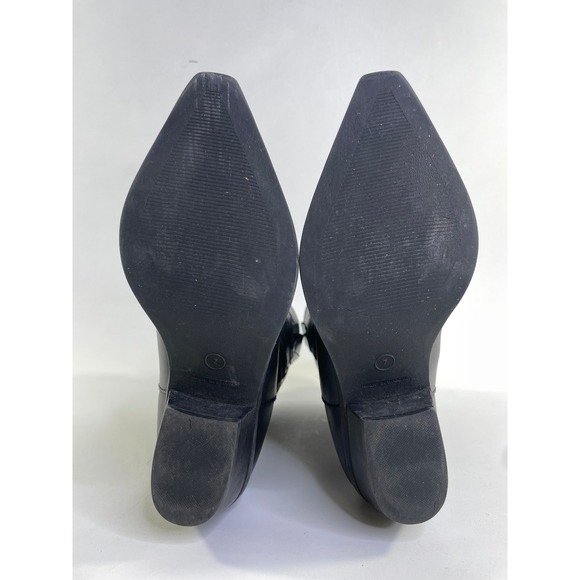 Steve Madden Black Leather Cowboy Boots Pointed Toe Western Made in Brazil 7 - Picture 7 of 9